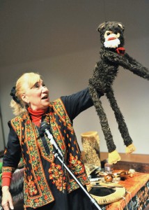 Gail Herman with monkey